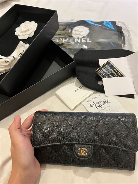 chanel classic flap wallet caviar price|Long Wallets .